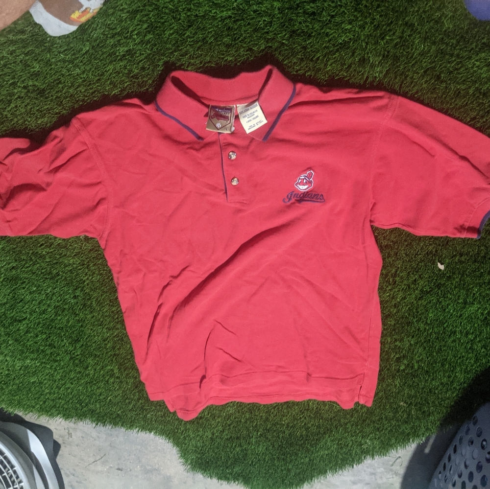 Cleveland Indians Embroided Polo Shirt Size L